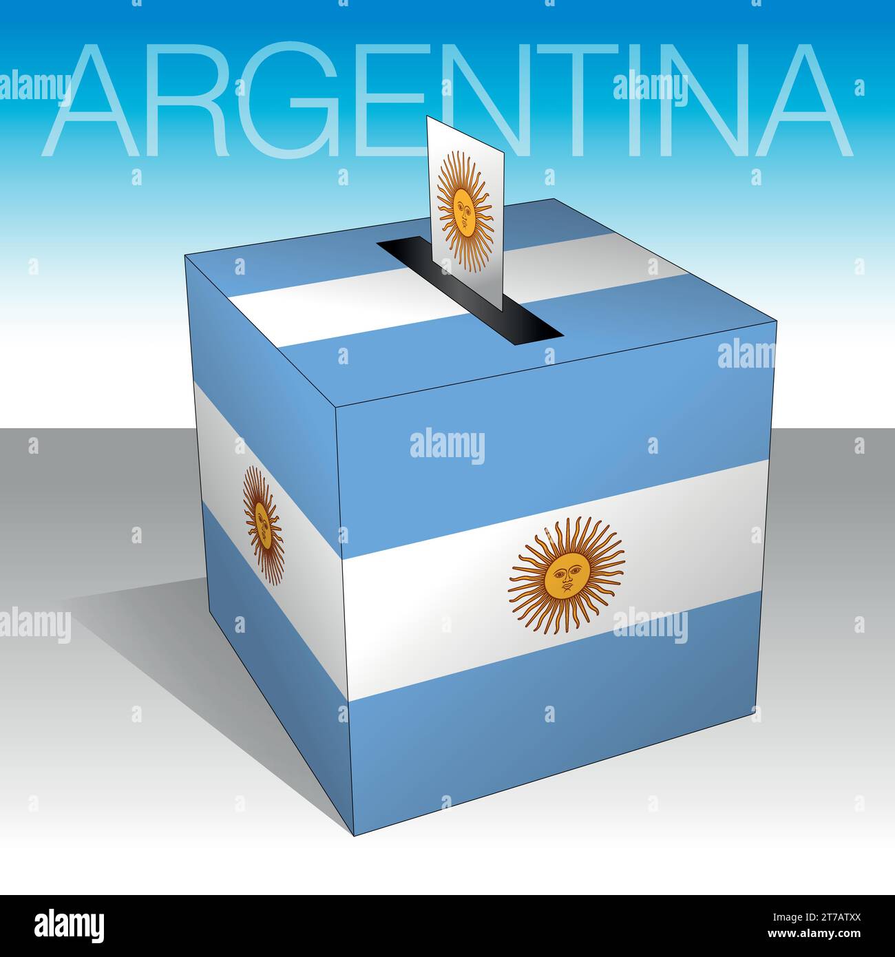 Argentinien, Wahlurne, politische Wahlen, Flaggen und Symbole, Vektorillustration Stock Vektor