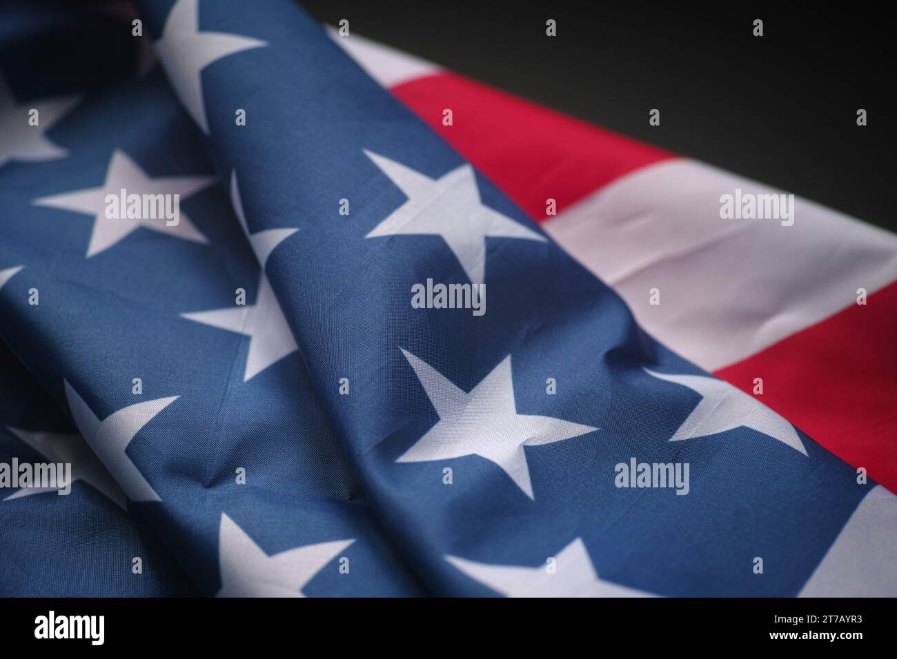 Die Flagge der USA. Nahaufnahme. Stockfoto