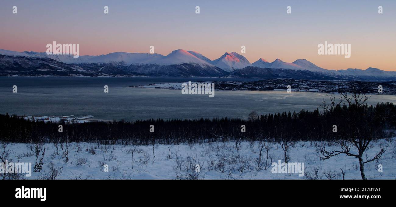Fantastischer Wintertag in Tromsø Stockfoto
