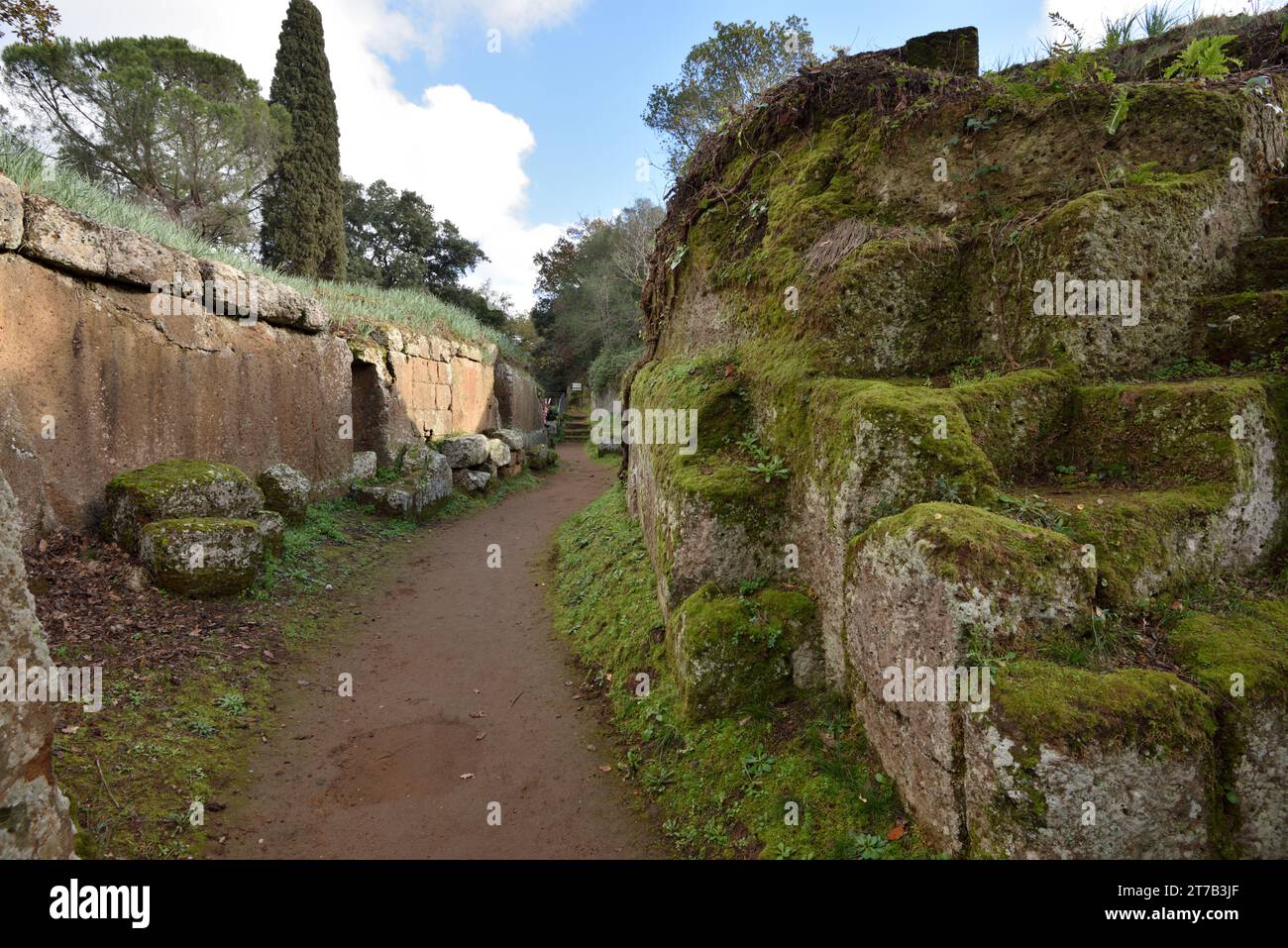 Nekropoli della Banditaccia etruskische Nekropole, Cerveteri, Latium, Italien Stockfoto