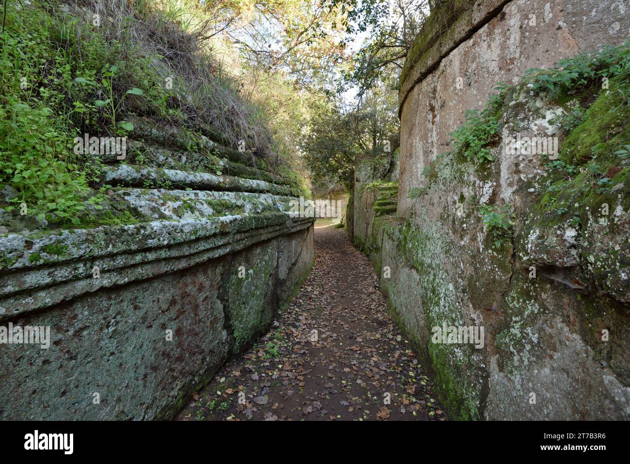 Nekropoli della Banditaccia etruskische Nekropole, Cerveteri, Latium, Italien Stockfoto