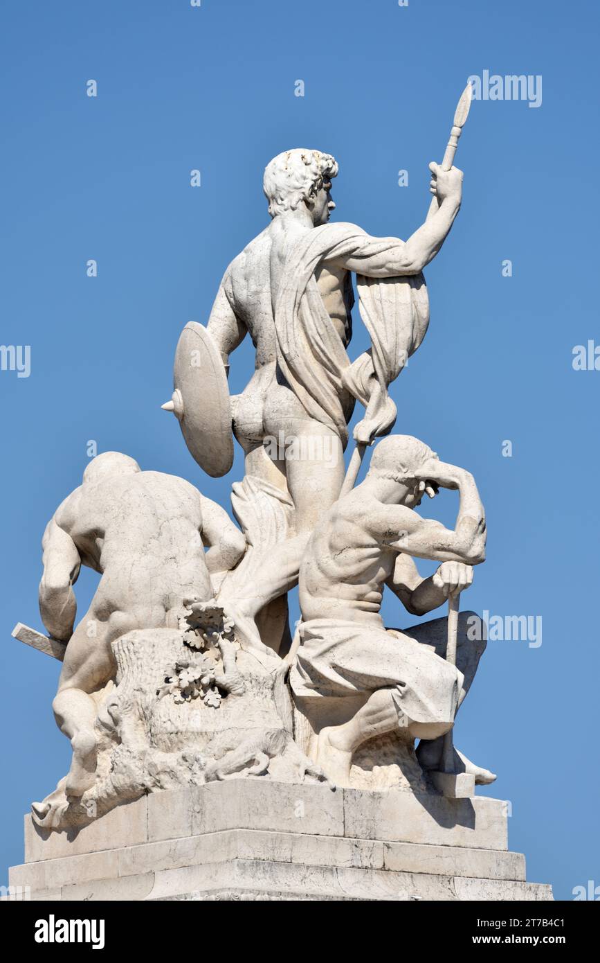 Italien, Rom, Piazza Venezia, Vittoriano, Statuen Stockfoto