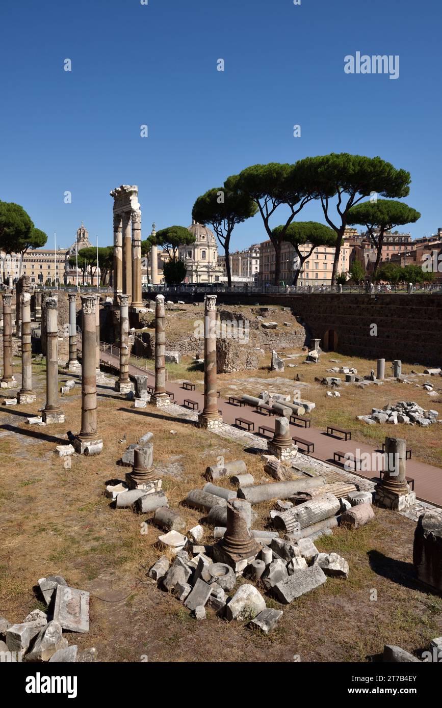 Italien, Rom, Forum des Caesar, südwestlicher Portiko Stockfoto