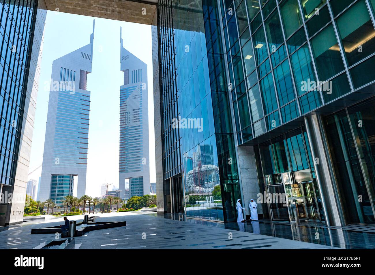 Dubai, Vereinigte Arabische Emirate. Juli 2019 DIFC-Gebäude. Dubai International Financial Centre in der Sonderwirtschaftszone, ein Drehkreuz für Investitionsunternehmen Stockfoto