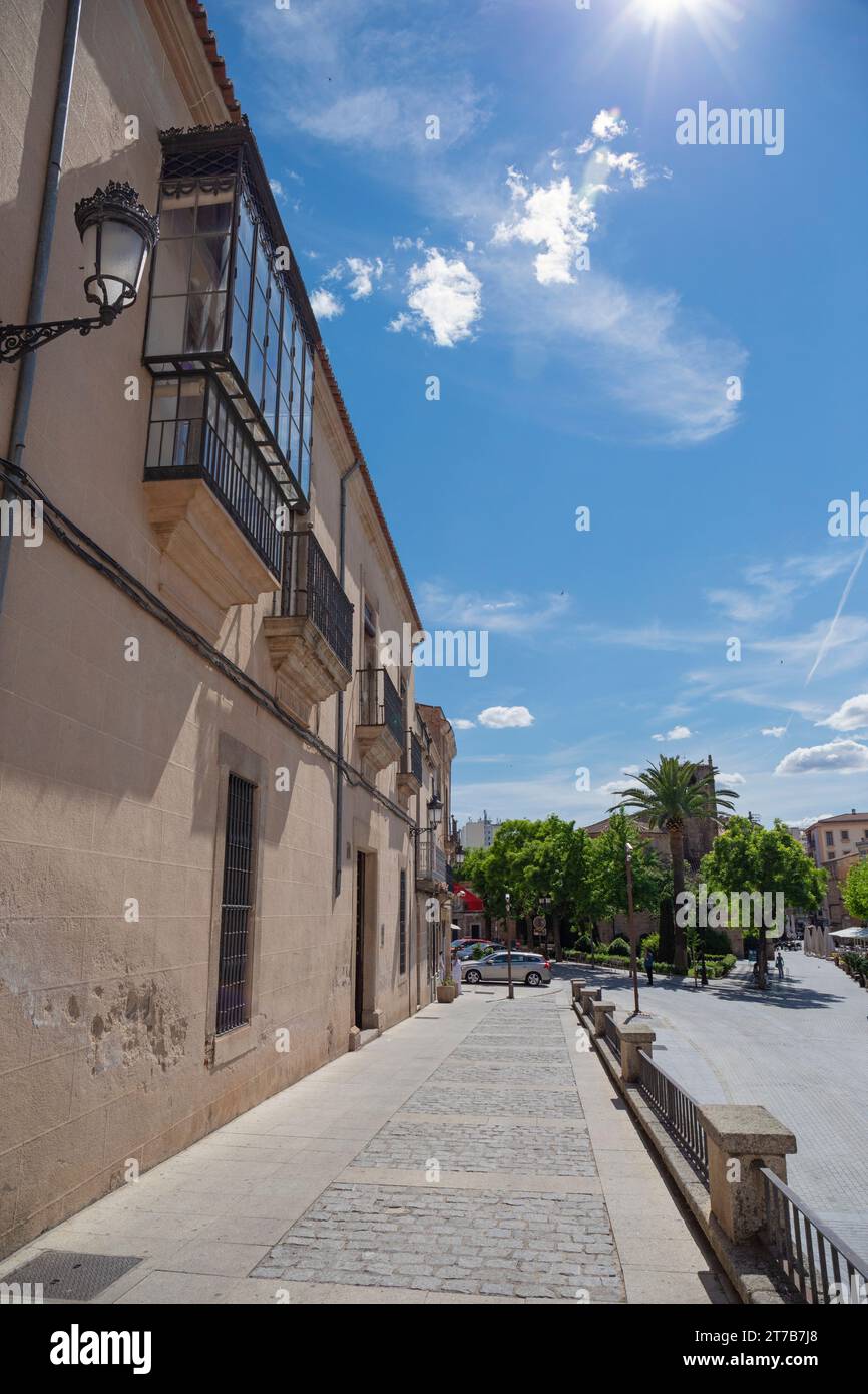 Europa, Spanien, Extremadura, Cáceres, historische Steinhäuser in der Nähe der Plaza de San Juan Stockfoto