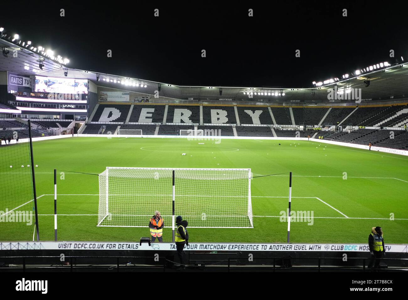 Pride Park, Derby, Derbyshire, Großbritannien. November 2023. FA Cup First Round Replay Football, Derby County gegen Crewe Alexandra; Pride Park Stadium Credit: Action Plus Sports/Alamy Live News Stockfoto