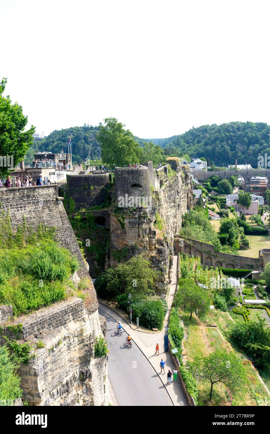 Bock Casemates (Komplex unterirdischer Tunnel), Mount de Clausen, Grund Quartier, Stadt Luxemburg, Luxemburg Stockfoto