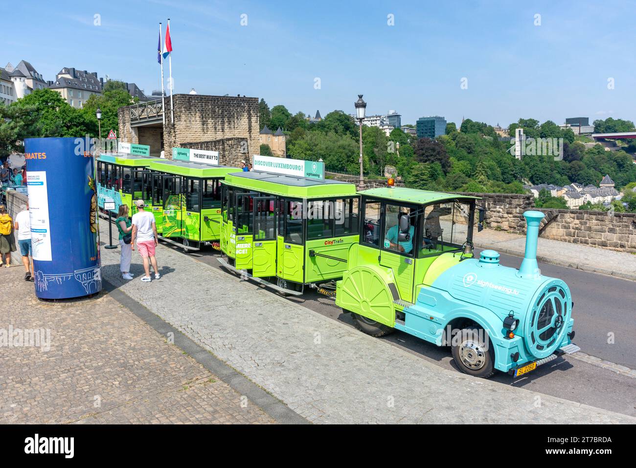 Haltestelle der Stadtbahn in der Altstadt, Mount de Clausen, Ville Haute, Stadt Luxemburg, Luxemburg Stockfoto