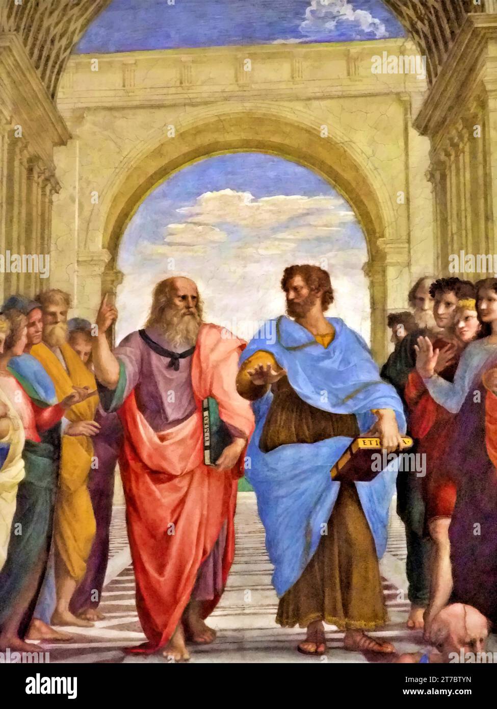 Aristoteles und Platon in der Schule von Athen, 1510–1511 von Raffaello Sanzio Raphael Stock Vektor