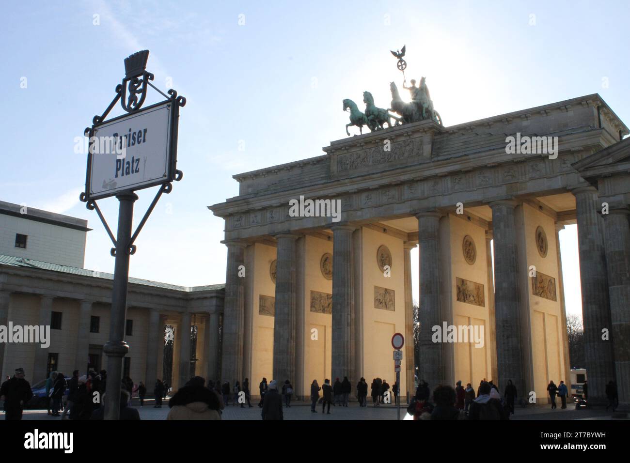 18. märz 2018; Berlin, Deutschland. Pariser Platz und Brandenburger Tor. Stockfoto