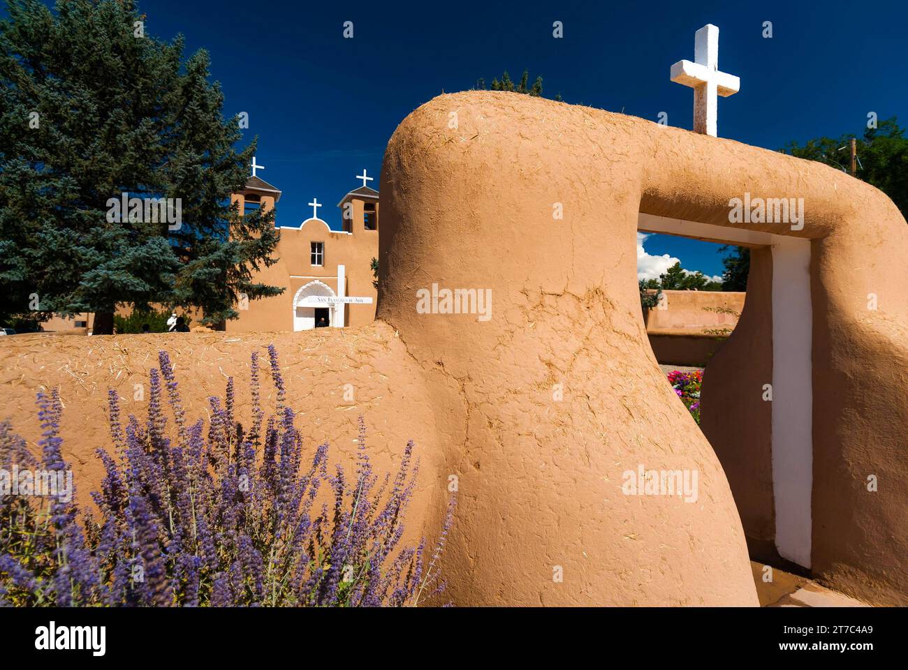 Kirche Francisco de Asis, Christentum, Religion, glaube, adobe-Stil, adobe Building, Taos, New Mexico, USA Stockfoto