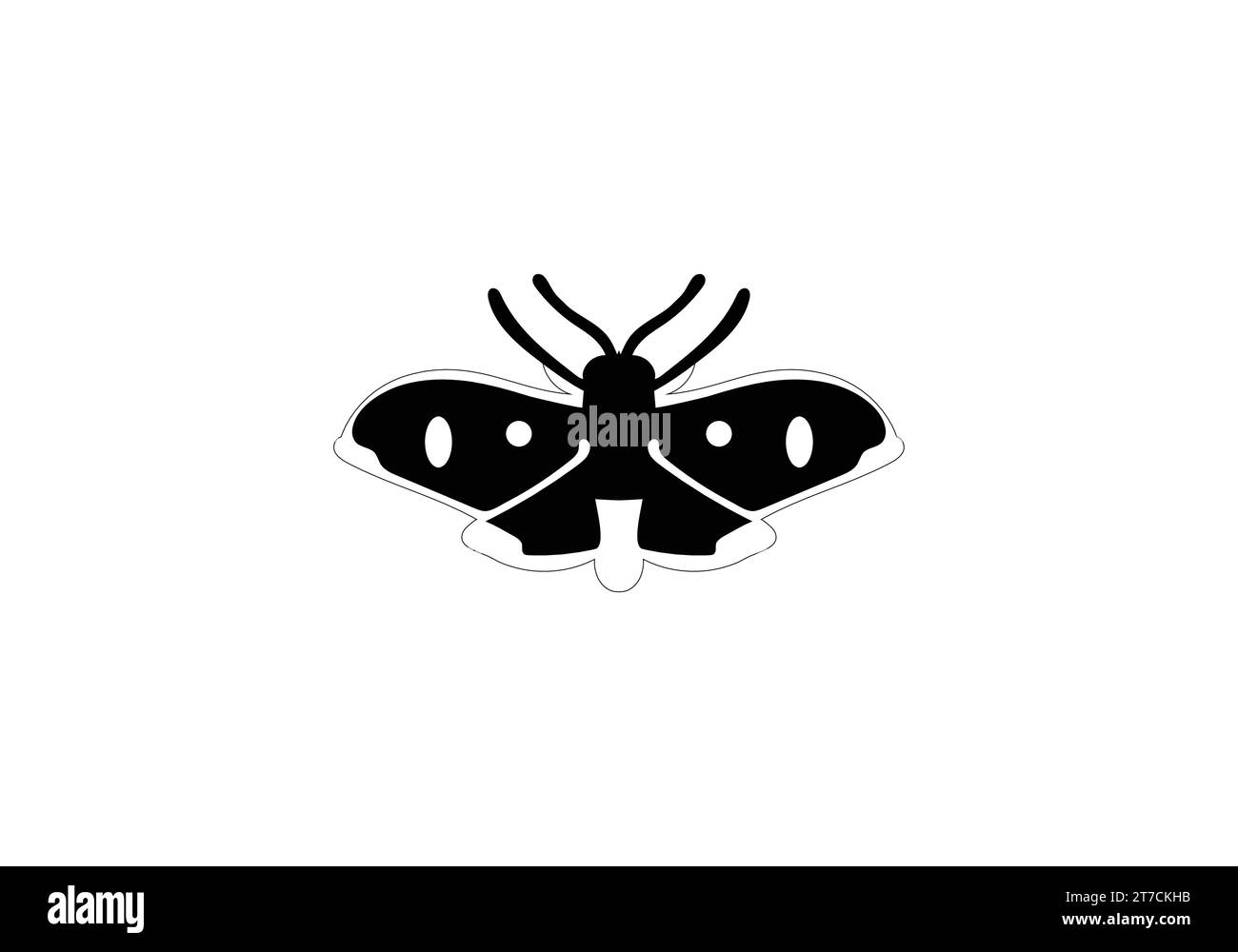 Bagworm Moth im minimalen Stil mit Illustration Stock Vektor