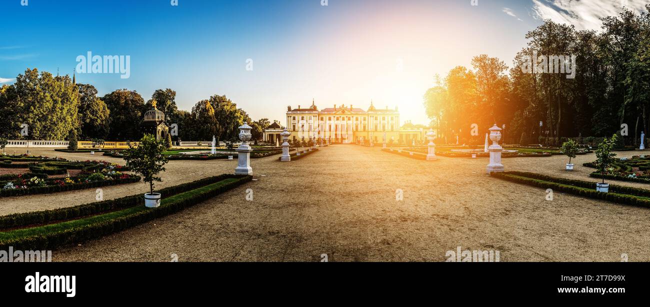 Branicki Palace ist ein historisches Gebäude in Bialystok, Polen. Es wurde an der Stelle eines früheren Gebäudes in der ersten Hälfte des 18. Jahrhunderts entwickelt Stockfoto