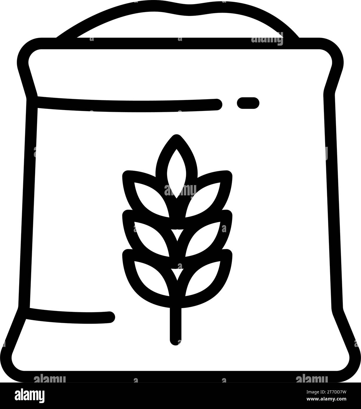 Symbol für Umrissvektor für Saatgutbeutel. Symbol für Saatgutbeutel, flache, einfache Elementabbildung aus dem Landwirtschaftskonzept. Isoliert auf weißem Hintergrund. Vektorgrap Stock Vektor