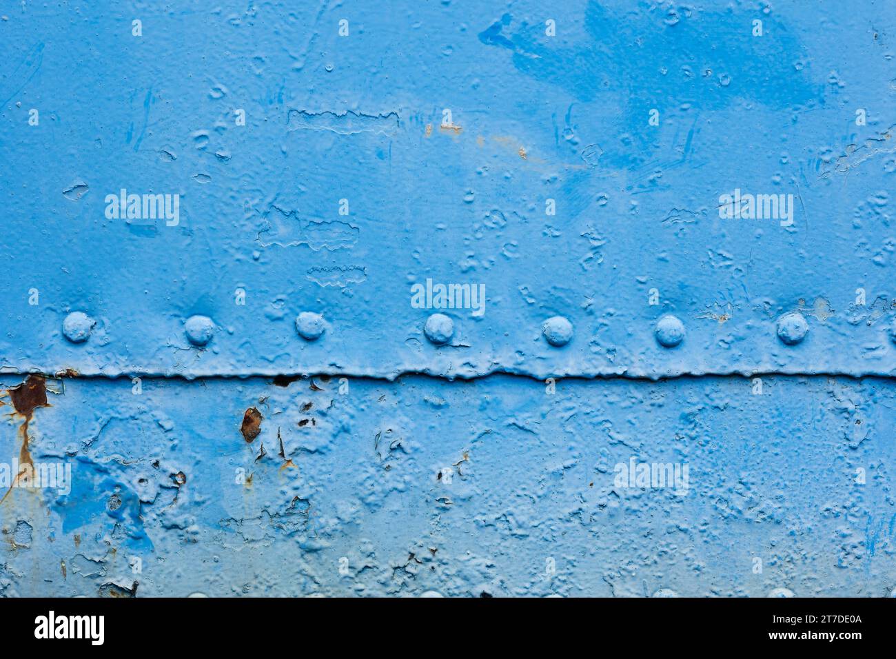 Alte blaue Farbe Stahl gereift Grunge verwitterte Rost für Industrie Muster Textur Wand Hintergrund Stockfoto