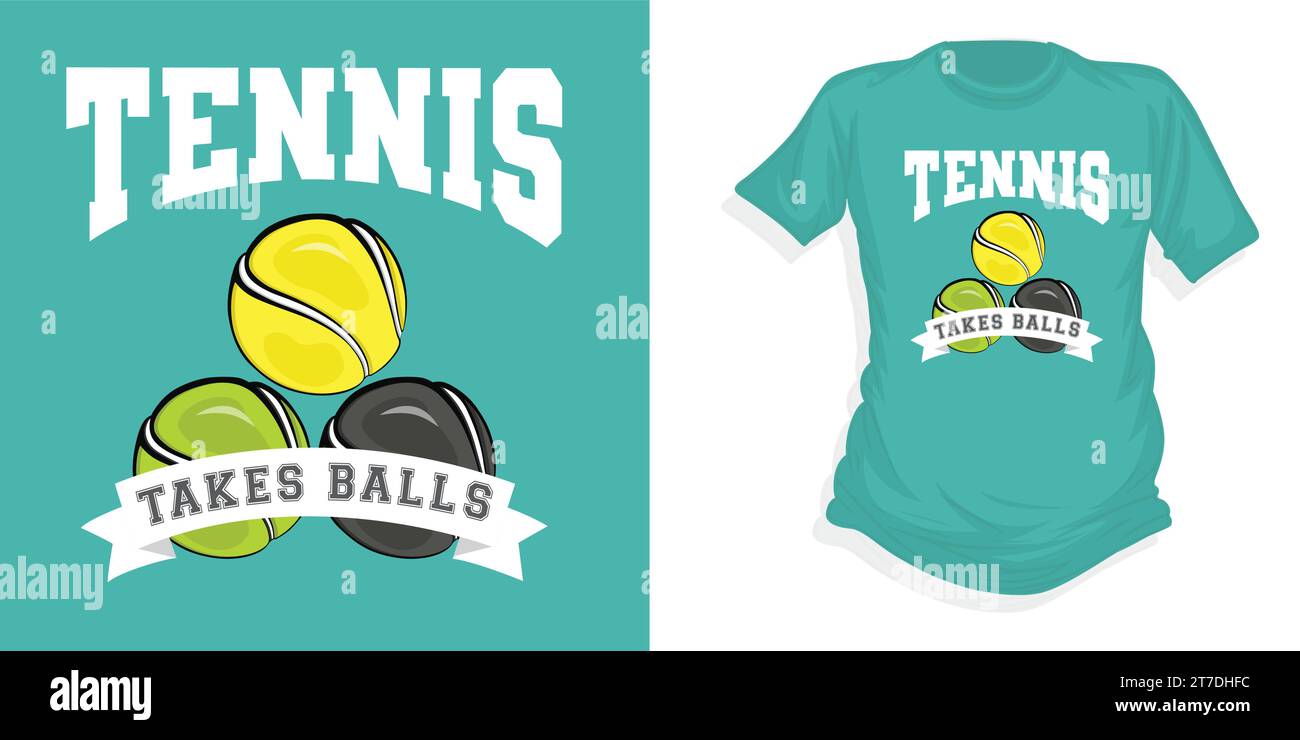 Klassisches Tennis-T-Shirt mit Vektorgrafiken Stock Vektor