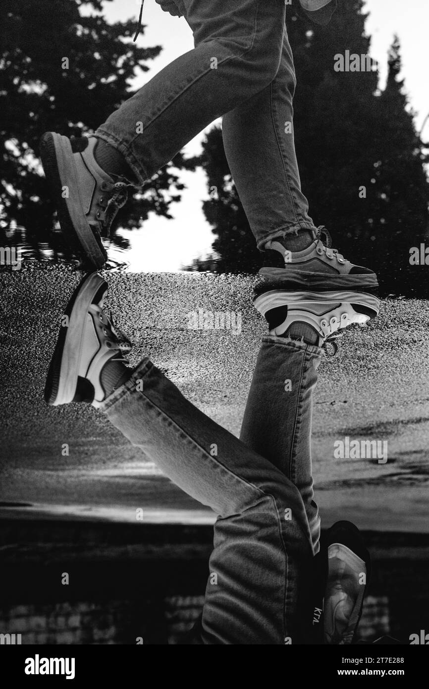 Reflexion einer Person Stockfoto