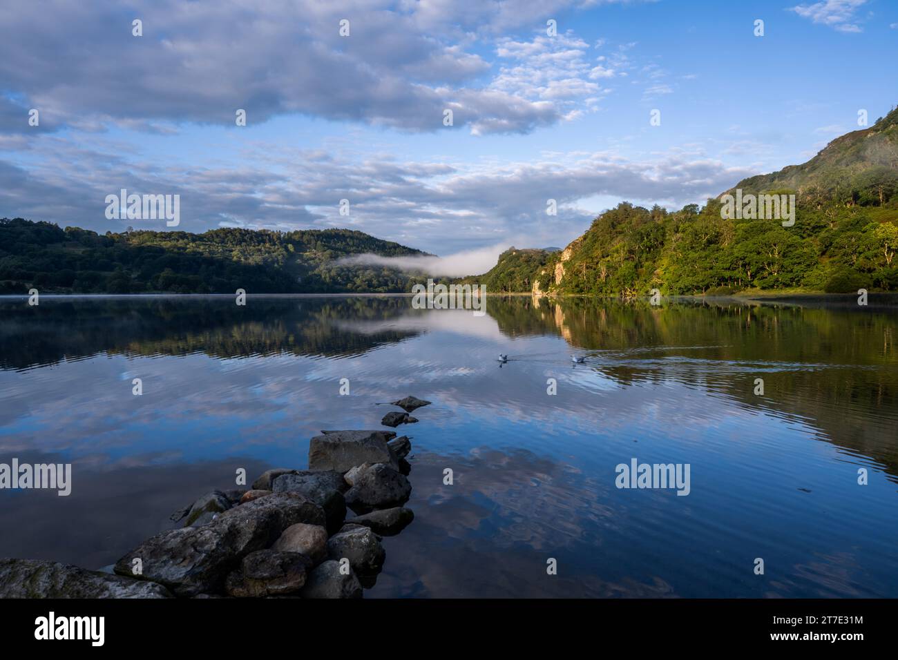 Lake Gwynant in Wales in Snowdon Stockfoto