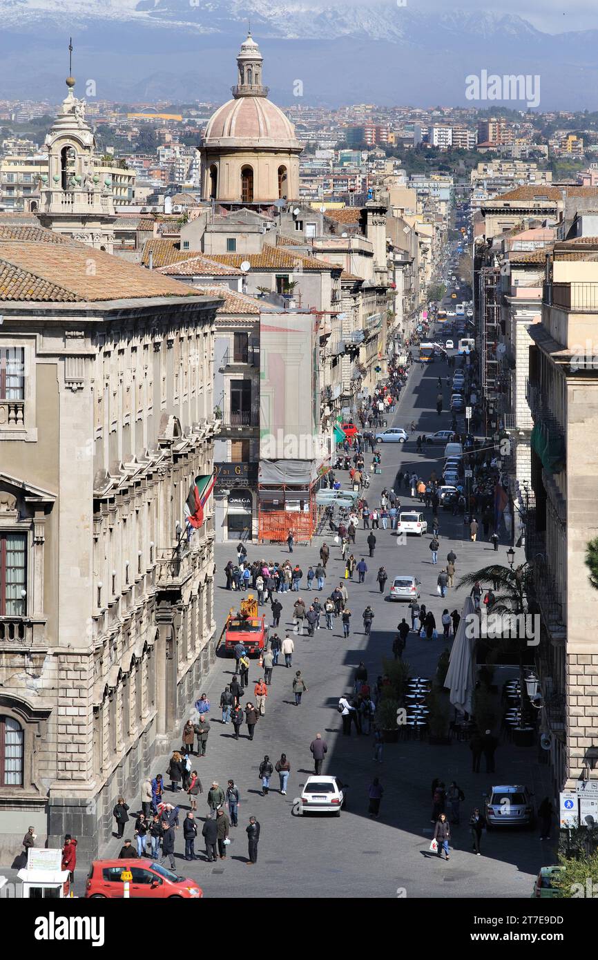 Catania. Via Etnea. Sizilien. Italien Stockfoto