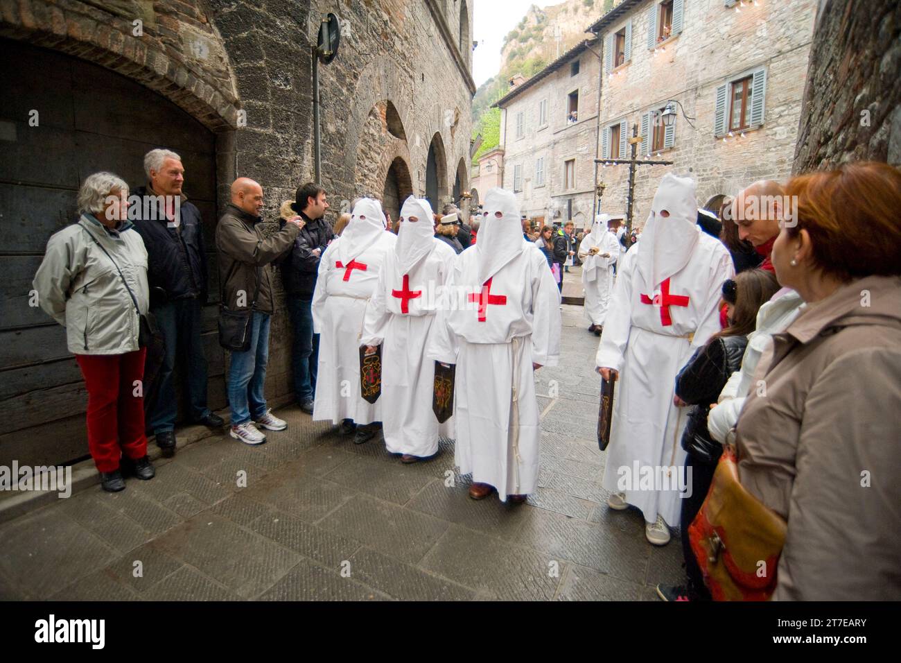 Karfreitagsprozession. Gubbio. Provinz Perugia. Umbrien. Italien Stockfoto