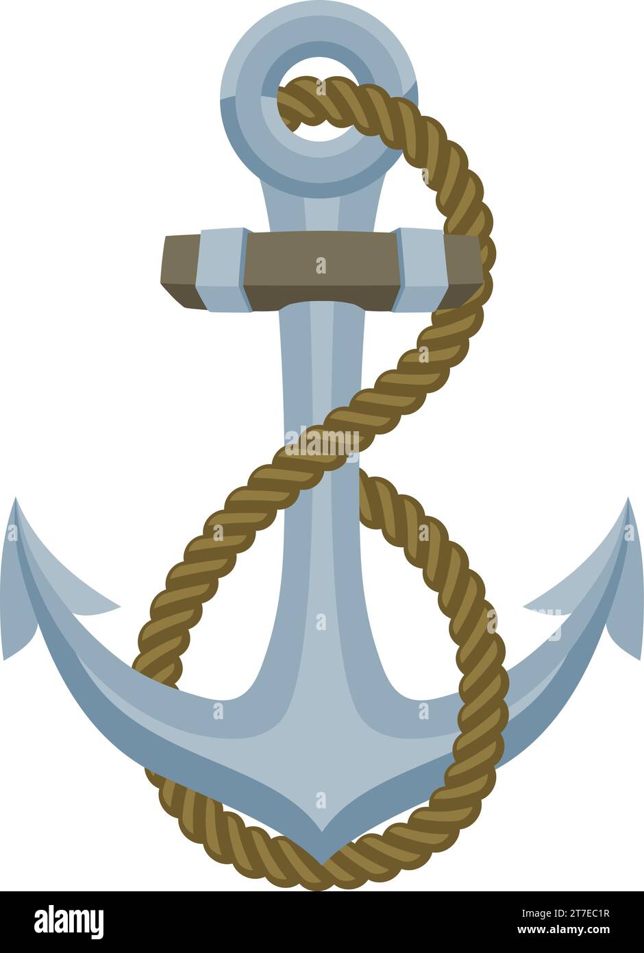 Schiffsanker-Boot-Seil – Nautische Illustration Stock Vektor