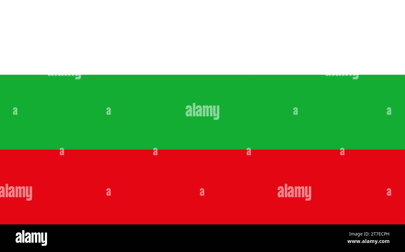 Grüne, weiße und rote bulgarische Flagge Stockfoto