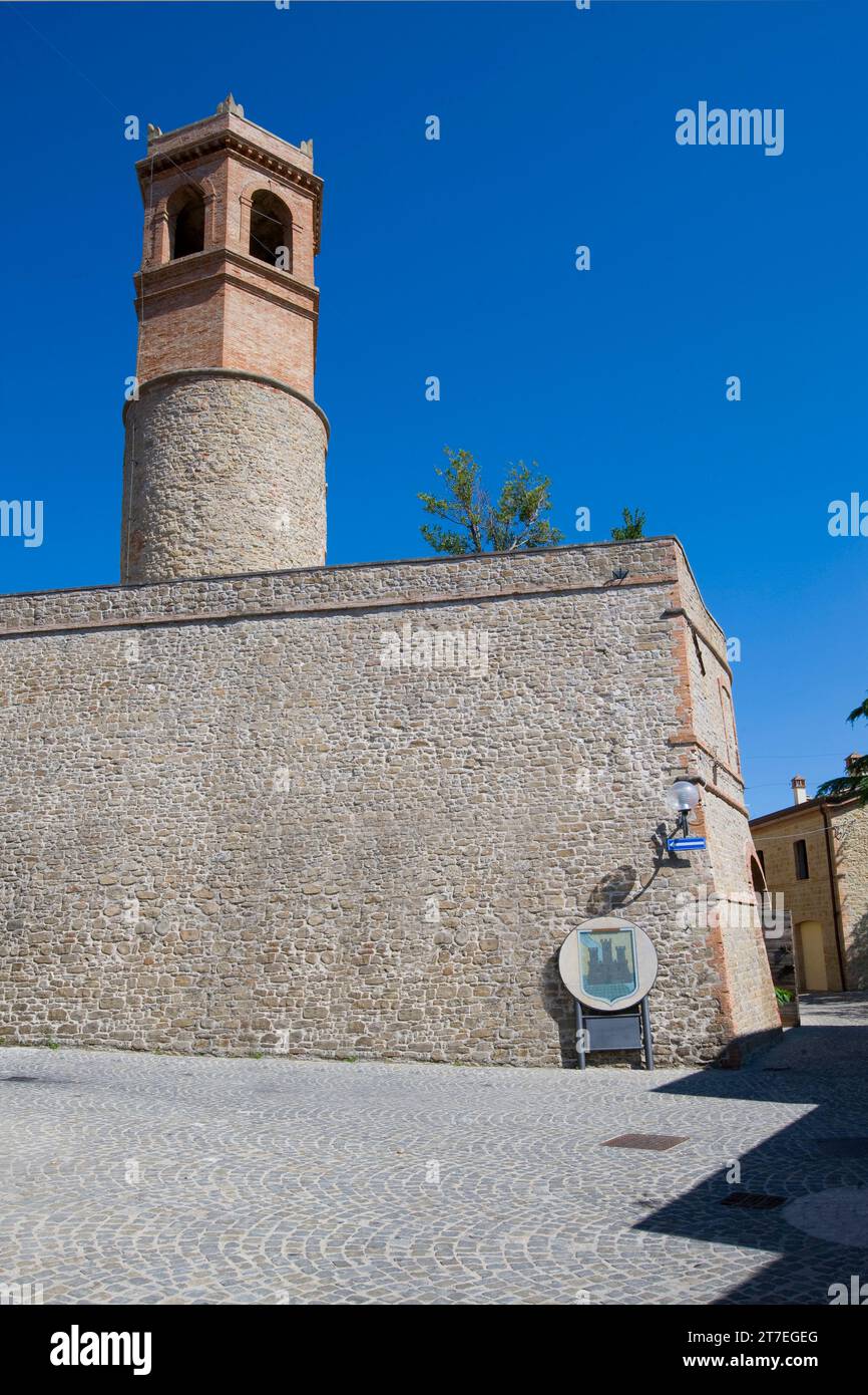 Bürgerturm. Auditor. Montefeltro. Marken Stockfoto