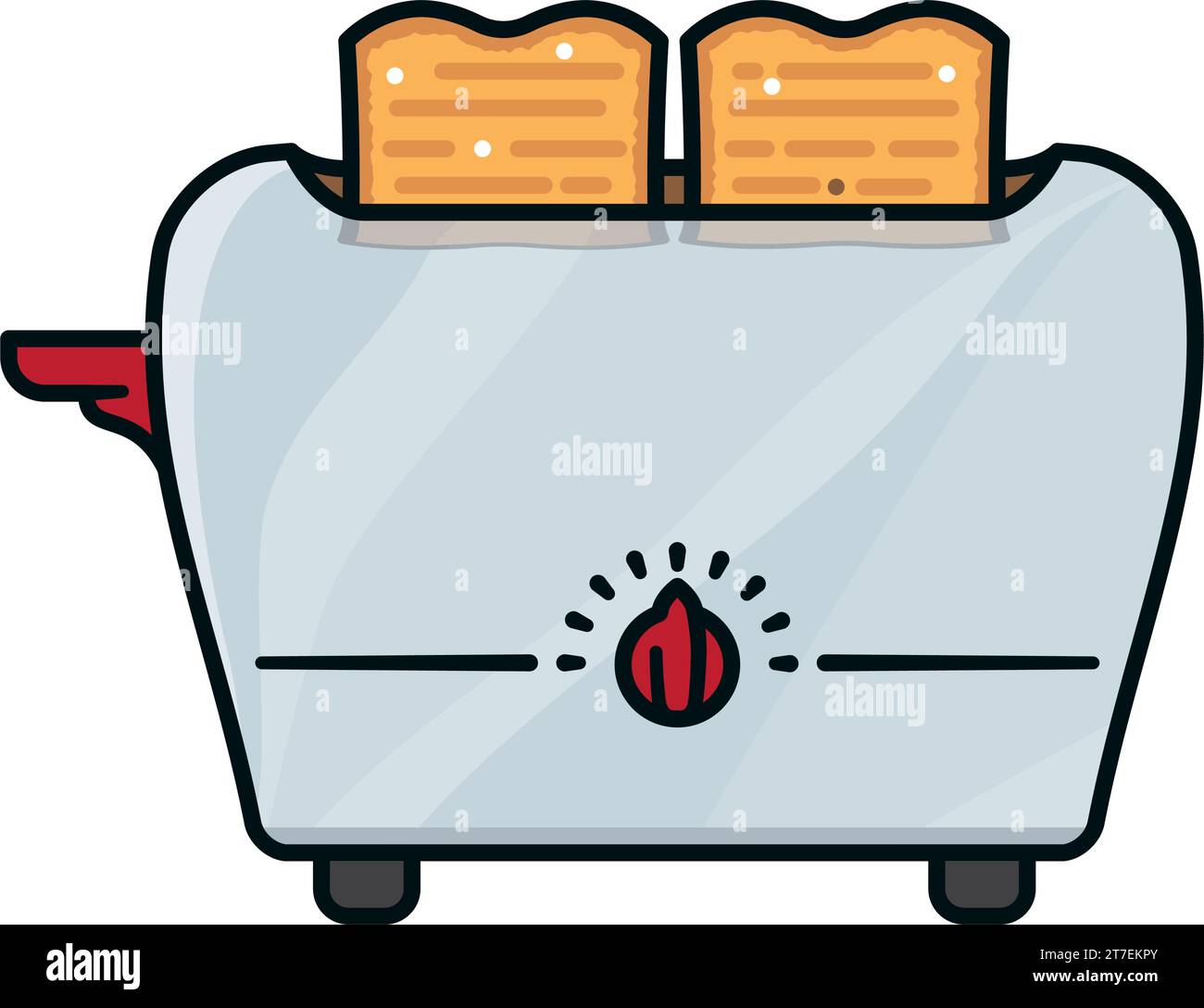 Retro Chrom Toaster isolierte Vektor-Illustration für National Toast Day am 29. Februar Stock Vektor