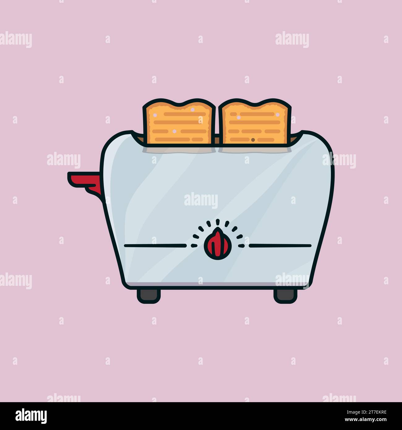 Retro Chrom Toaster Vektor Illustration für National Toast Day am 29. Februar Stock Vektor