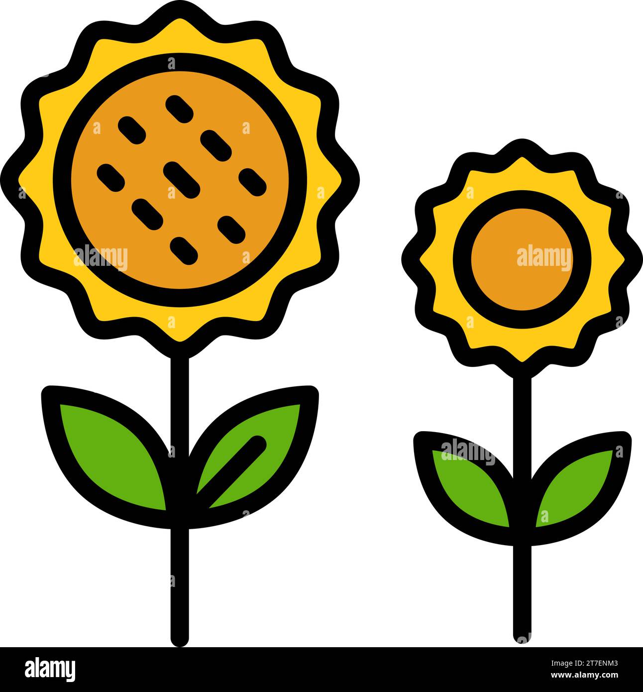 Sonnenblumenfarbe Symbol, flache Stil Symbol für Website oder mobile App, Thanksgiving und Pflanze, Blume Vektor Symbol, einfache Stil Illustration, Vektor Graphik Stock Vektor