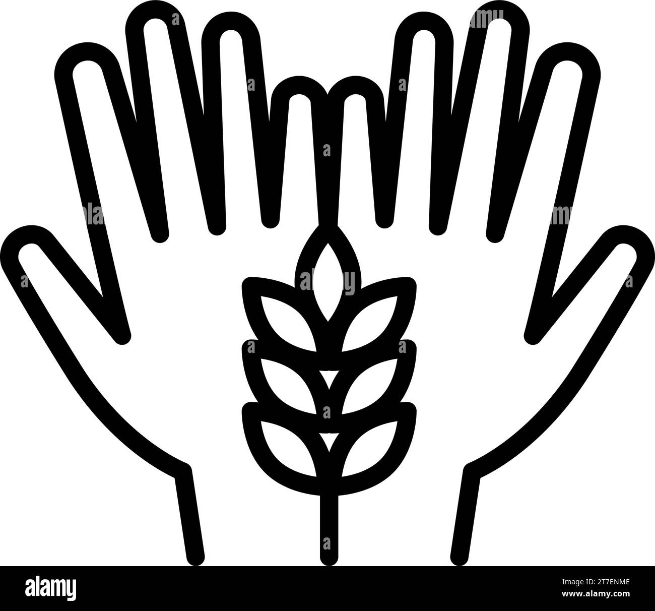 Weizenkonservierungslinie, Ohr, Weizenkörner-Vektorsymbol für Benutzeroberfläche. Symbol für die Linie des Logos „Agrarinvestition“. Die Weizenernte retten. Stock Vektor