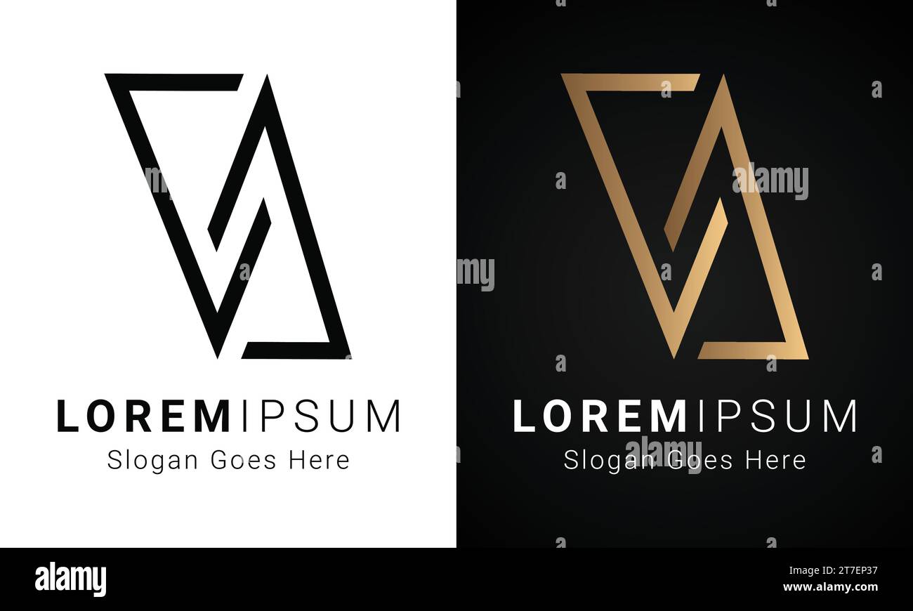 Luxuriöses Initial VA- oder AV-Monogramm-Logo mit Textbuchstaben Stock Vektor