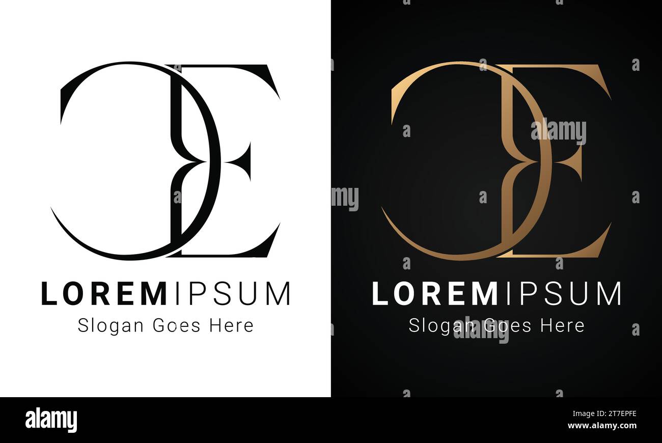 Luxuriöses Initial CE oder EC Monogramm Schriftbuchstaben-Logo-Design Stock Vektor