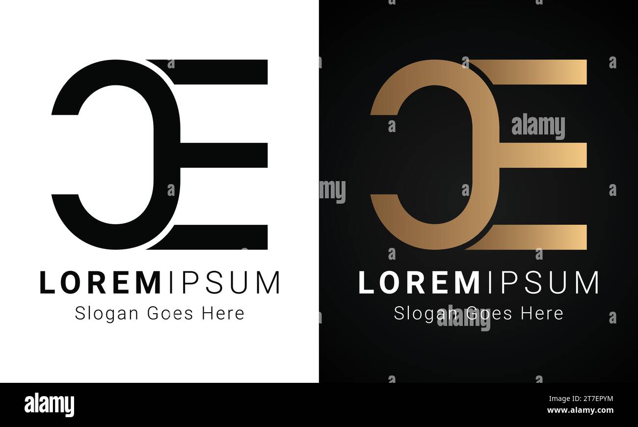 Luxuriöses Initial CE oder EC Monogramm Schriftbuchstaben-Logo-Design Stock Vektor