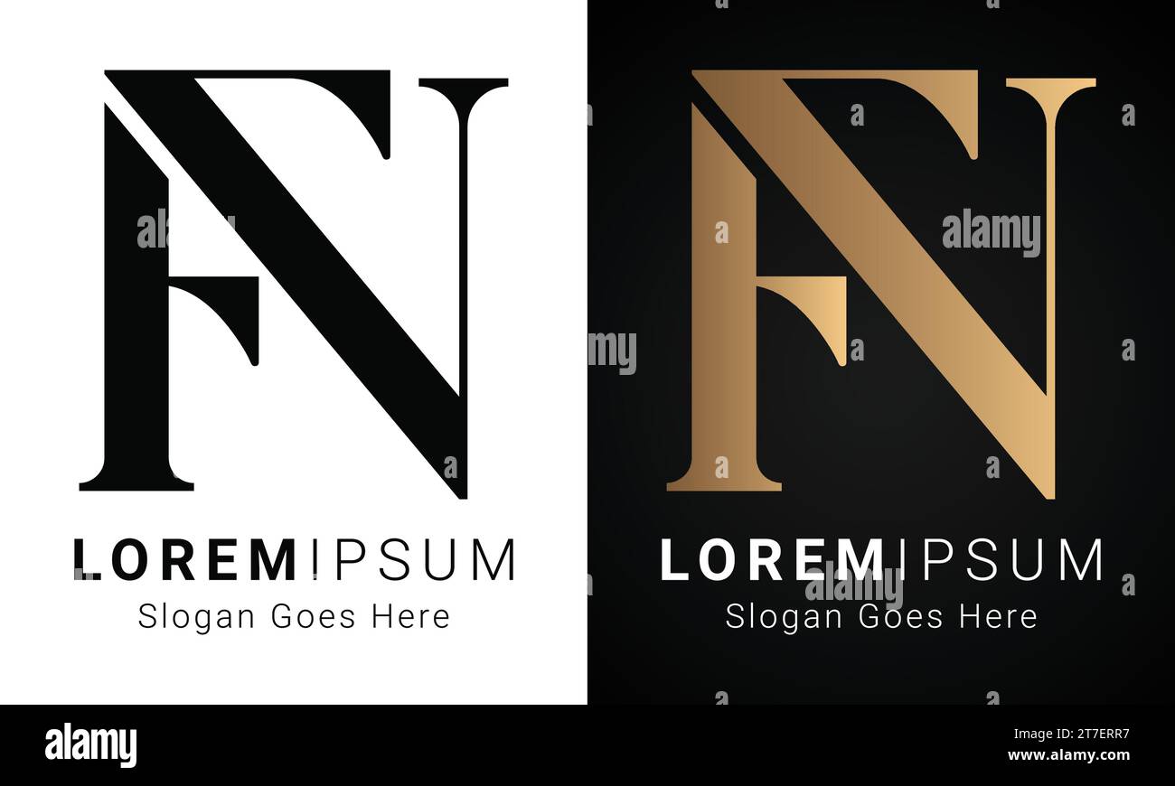 Luxuriöses Initial NF- oder FN-Monogramm-Logo-Design Stock Vektor