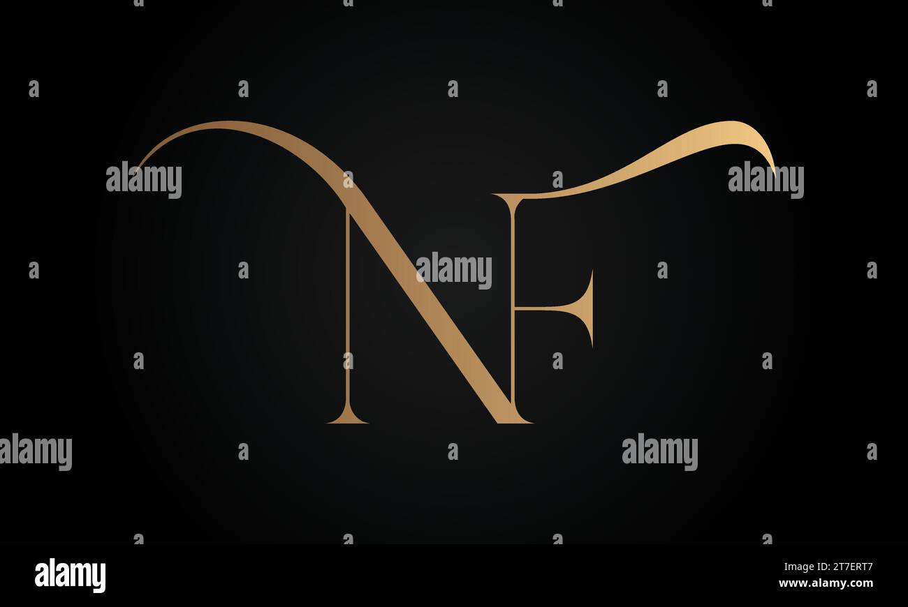 Luxuriöses Initial NF- oder FN-Monogramm-Logo-Design Stock Vektor