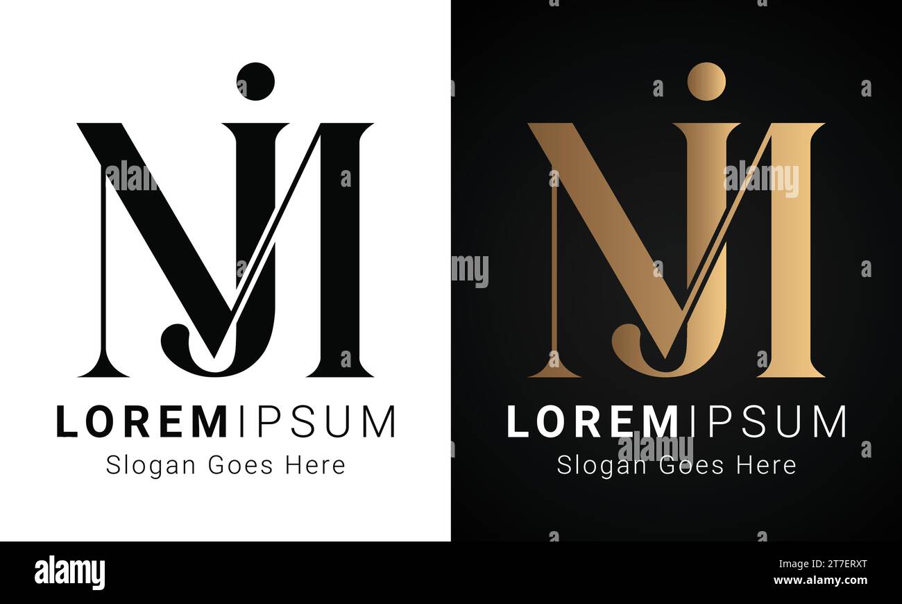 Luxuriöses Initial MJ oder JM Monogramm-Logo-Design Stock Vektor