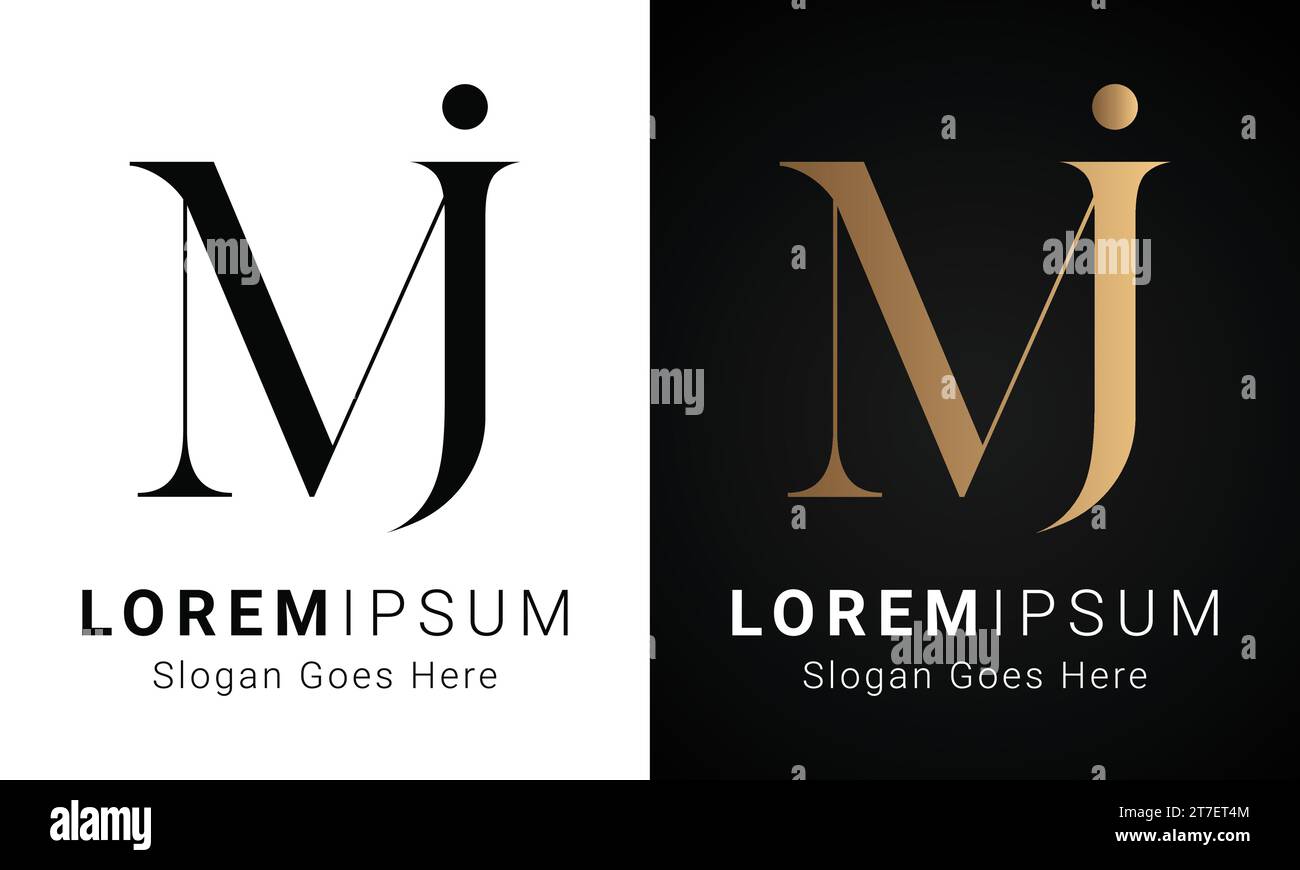 Luxuriöses Initial MJ oder JM Monogramm-Logo-Design Stock Vektor