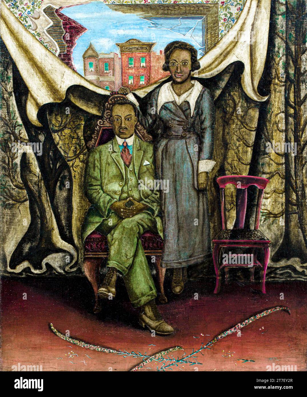 Vater und Mutter – tintype more: Original gemeinfreies Bild aus dem Saint Louis Art Museum Stockfoto