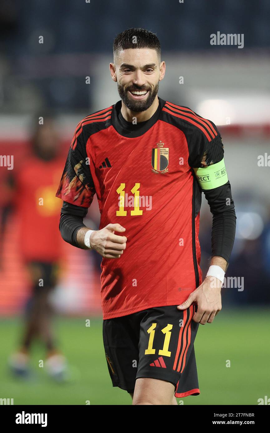 Leuevn, Belgien. November 2023. Der belgische Yannick Carrasco wurde während eines Freundschaftsspiels zwischen der belgischen Fußballnationalmannschaft Red Devils und Serbien am Mittwoch, den 15. November 2023, im King Power im den Dreef Stadium in Leuven gezeigt. Der Standort hat sich gestern geändert, weil das Feld des King Baudouin Stadions in Brüssel überflutet wurde. BELGA FOTO BRUNO FAHY Credit: Belga News Agency/Alamy Live News Stockfoto