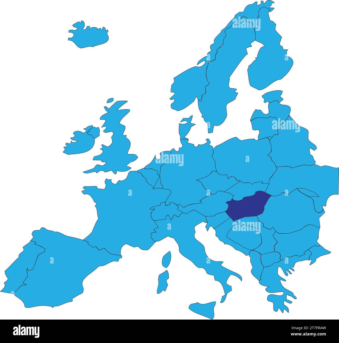 Lageplan der REPUBLIK UNGARN, EUROPA Stock Vektor