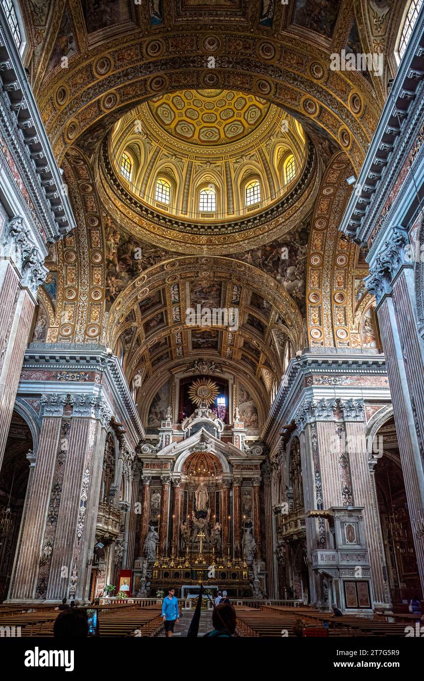 Chiesa del Gesù Nuovo, Trinità Maggiore, Neapel, Italien Stockfoto