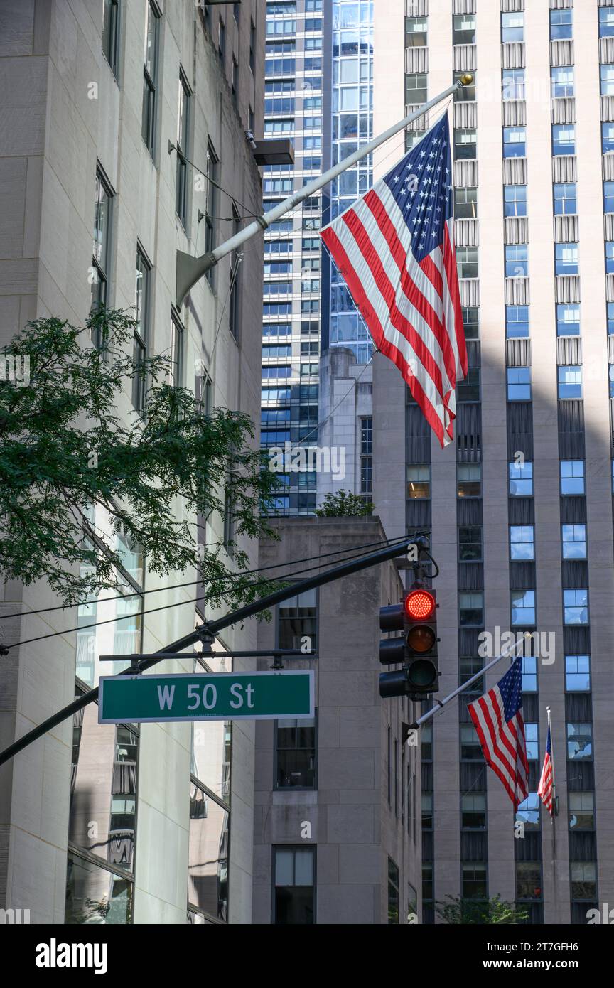 West 50th Street in New York City Stockfoto