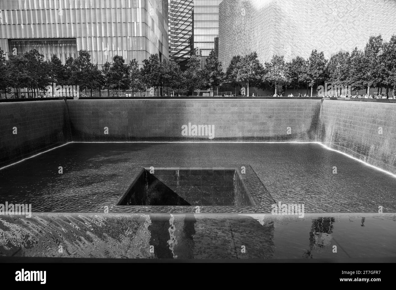 Die 9/11 Memorial Fountains in New York City Stockfoto