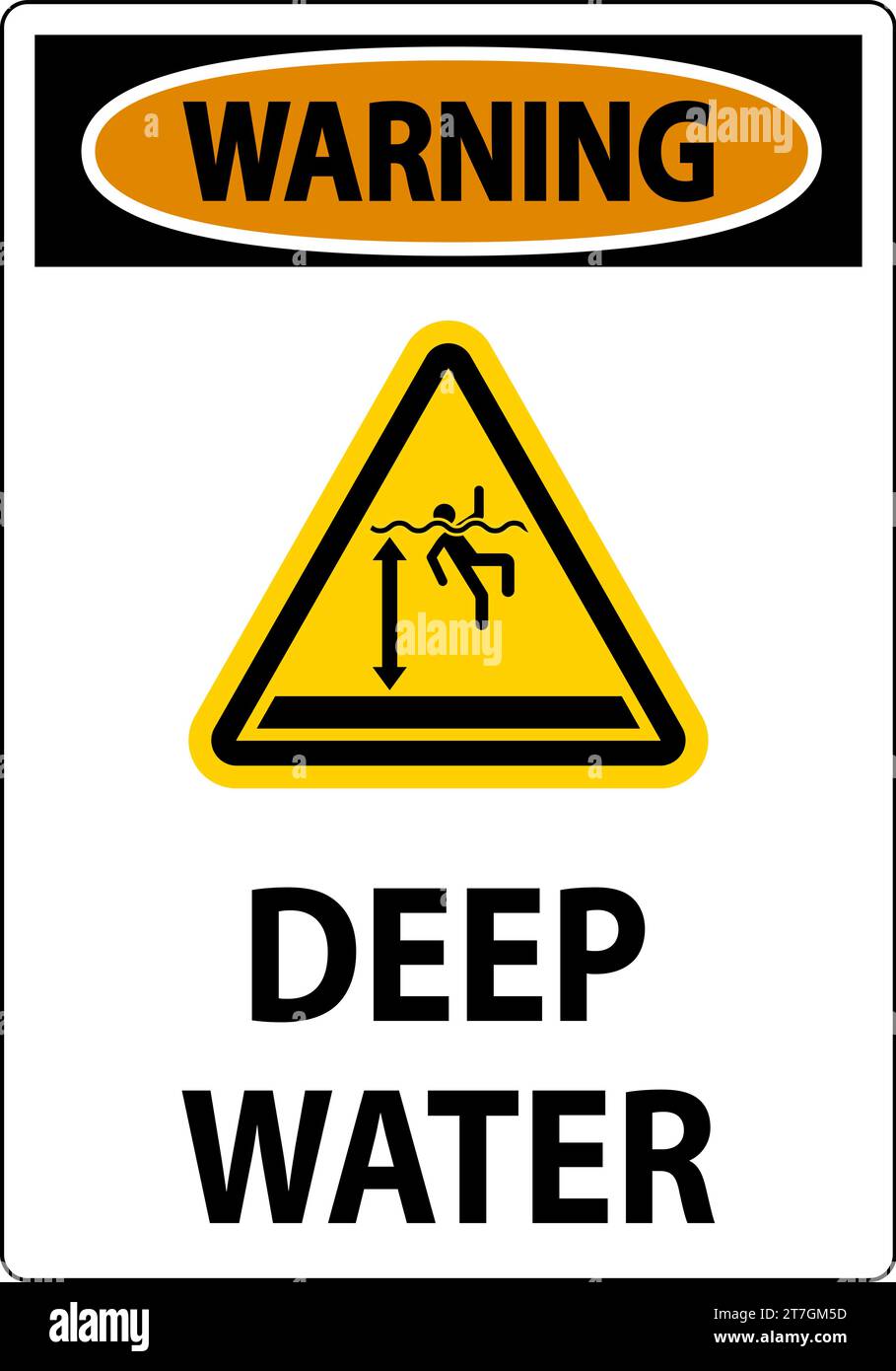 Warnschild Deep Water Stock Vektor