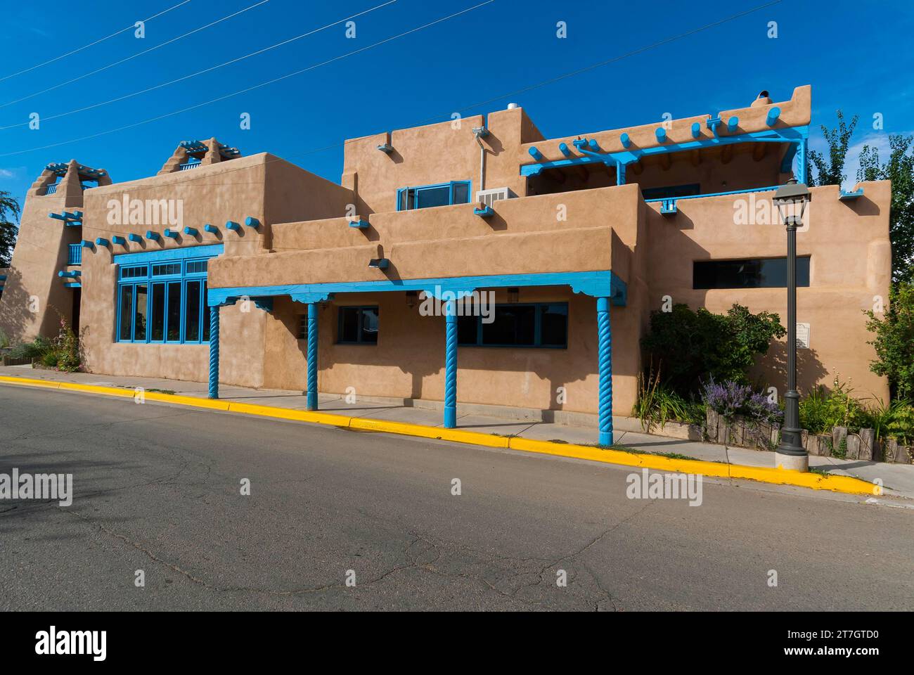 Hotel, adobe-Gebäude, adobe-Stil, Architektur, Taos, New Mexico, USA Stockfoto