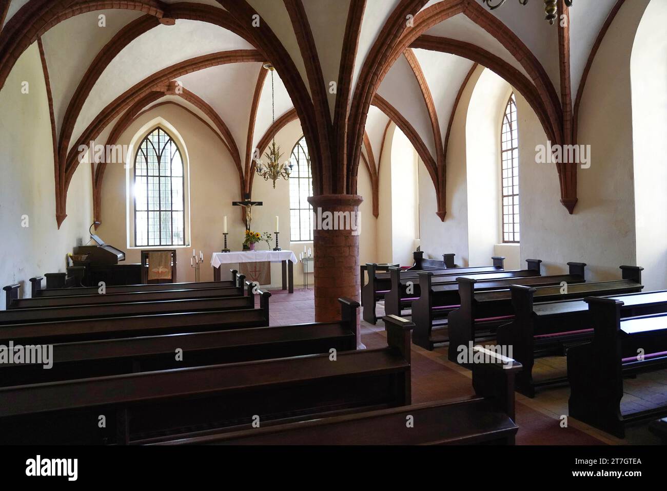 Chorinkloster, mittelalterliche Backsteingotik, Chorinkloster im Bezirk Barnim in Brandenburg, Deutschland Stockfoto