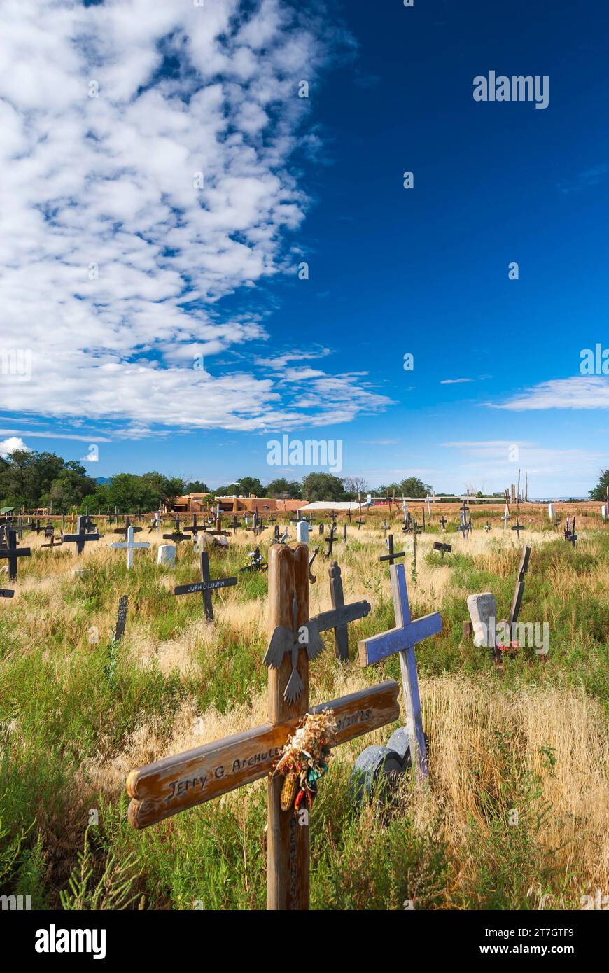 Friedhof, Kreuz, Grab, Ruhestätte, Taos, New Mexico, USA Stockfoto