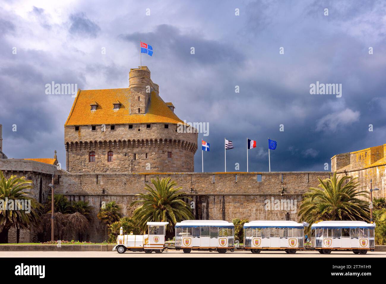 Mittelalterliches Schloss Saint-Malo, Bretagne, Frankreich Stockfoto