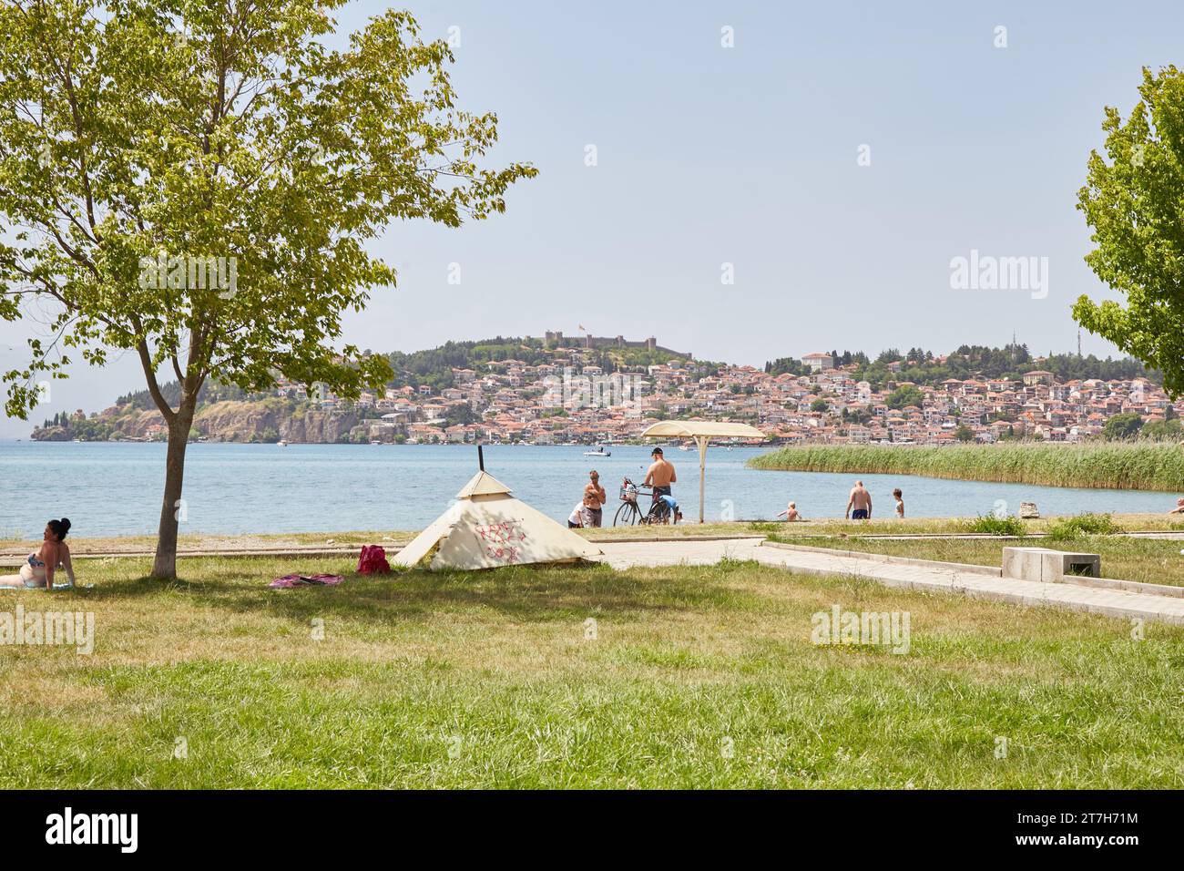 Wandern durch den Galicica-Nationalpark in Ohrid, Nordmazedonien Stockfoto